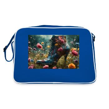 Denim Blue in the Summer Meadow 1 - KI - Retro Bag - blue/white - Back
