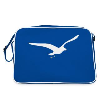 Möwe - Retro Tasche - Blau/Weiß - Hinten