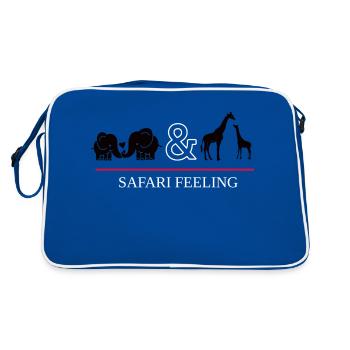 Safari - Retro Tasche - Blau/Weiß - Hinten