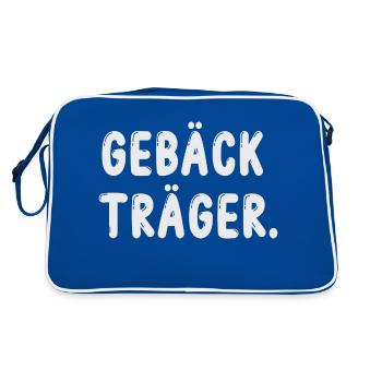 Gebäck Träger Gebäckträger - Retro Tasche - Blau/Weiß - Hinten