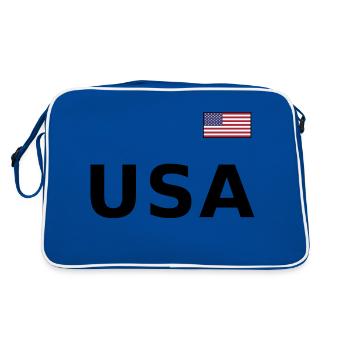 ÉQUIPE Bannière du drapeau américain des États-Unis sur la police - Sac Retro - bleu/blanc - Dos