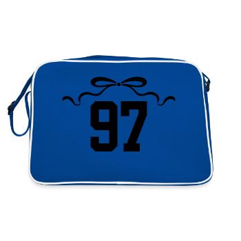 Numéro 97 noeud - 97e anniversaire - Sac Retro - bleu/blanc - Dos