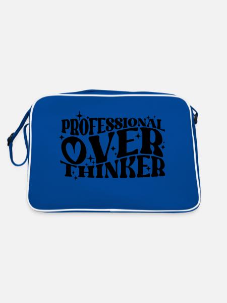 Professionnel Penseur Plein d’ Typographie Humour - Sac Retro - bleu/blanc - Dos