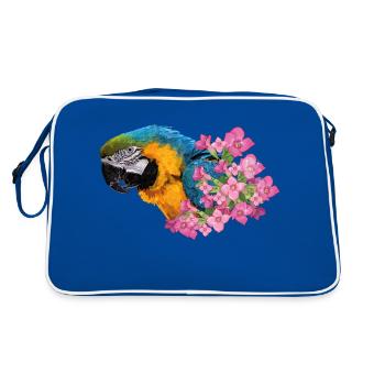 Blue and yellow macaw - Retro Bag - blue/white - Back