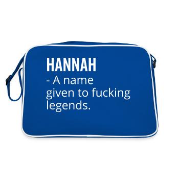 Hannah a Name Given to Fucking Legends - Retro Bag - blue/white - Back