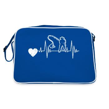 Pêche à la ligne Pêche Pêche Hameçon Pêche Pêche - Sac Retro - bleu/blanc - Dos