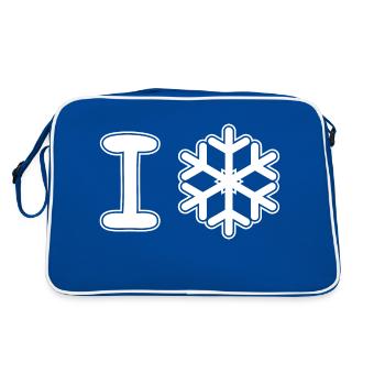 I Love Snow - Retro Bag - blue/white - Back