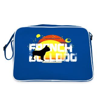 Hund - Retro Tasche - Blau/Weiß - Hinten
