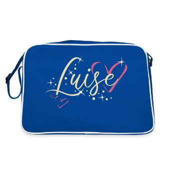Luise Nom Prénom Calligraphie Coeur - Sac Retro - bleu/blanc - Dos