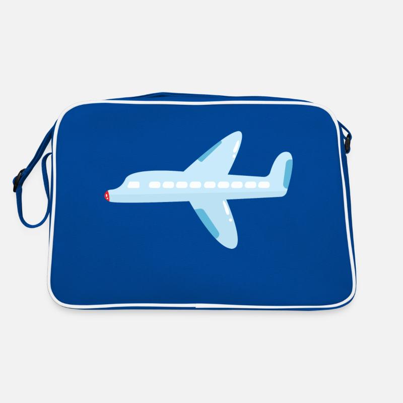 Flugzeug - Retro Tasche - Blau/Weiß
