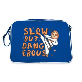Slow but dangerous Karate Sloth - Retro Bag - blue/white - Back