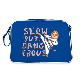 Slow but dangerous Karate Sloth - Retro Bag - blue/white - Back