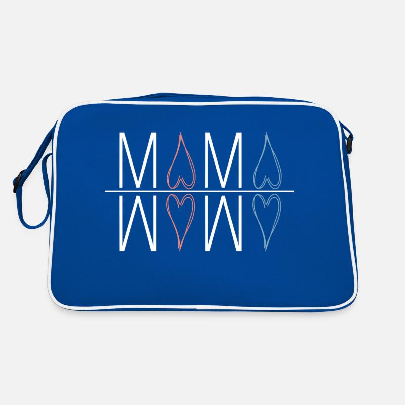 Mama - Retro Tasche - Blau/Weiß