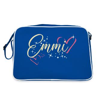 Emmi Nom Prénom Calligraphie coeur - Sac Retro - bleu/blanc - Dos