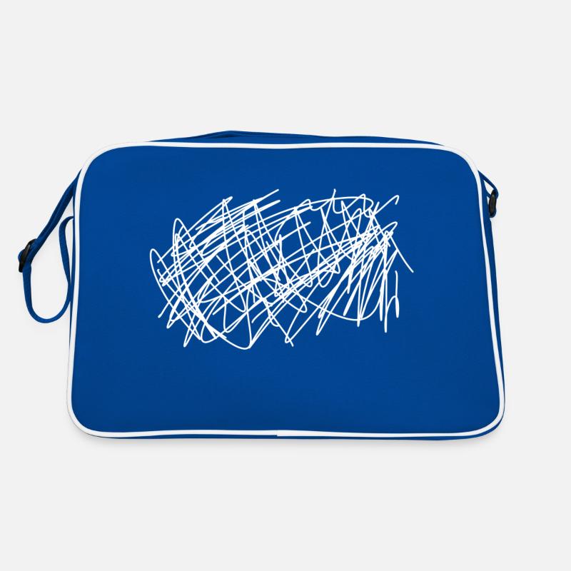 Doodle Griffe de truie blanche dessinée blanc Sac Retro