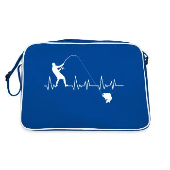 Fisherman Fishing Hook Heartbeat - Sac Retro - bleu/blanc - Dos