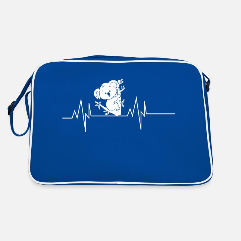 Koala Herzschlag - Retro Tasche - Blau/Weiß