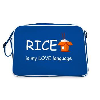 Rice is my Love Language - Retro Bag - blue/white - Back