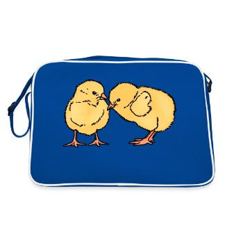 Deux poussins mignons - Sac Retro - bleu/blanc - Dos