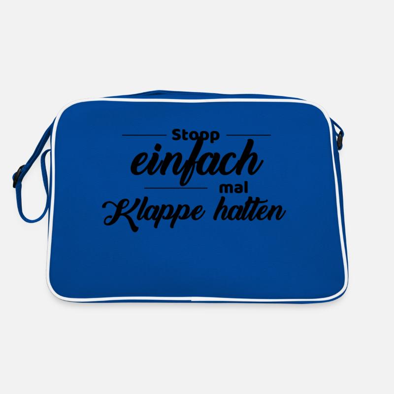 stopp einfach mal Klappe halten Retro Tasche