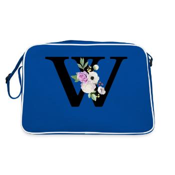 Lettre w floral violet - Sac Retro - bleu/blanc - Dos