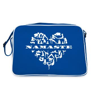Namaste Yoga Méditation Yoga Positions Coeur (3) - Sac Retro - bleu/blanc - Dos