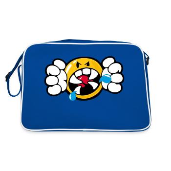 Smiley Anger Vicious - Retro Tasche - Blau/Weiß - Hinten