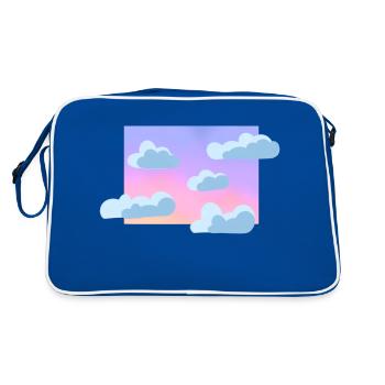 Pastel cloudy sky - Retro Bag - blue/white - Back