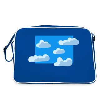 Blue cloudy sky - Retro Bag - blue/white - Back