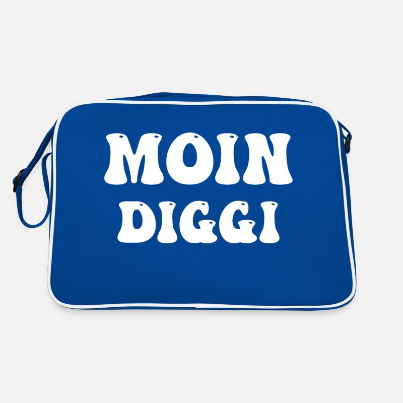 moin diggi - Retro Tasche - Blau/Weiß