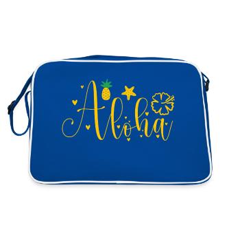 Aloha -Surfer- Palms Tree -Beach- Retro-Funny - Retro Bag - blue/white - Back