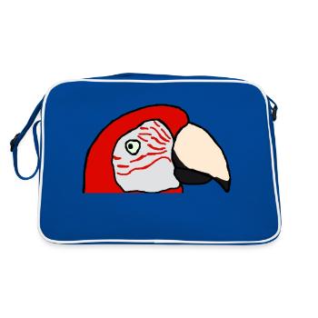 red macaw - Retro Bag - blue/white - Back