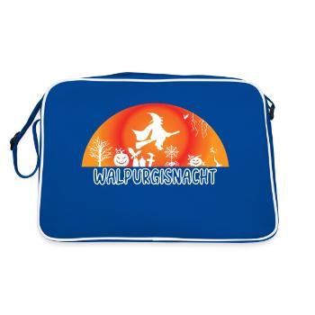 Walpurgisnacht I Hexentanz im Harz I Brocken - Retro Tasche - Blau/Weiß - Hinten