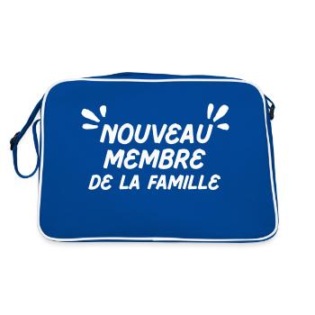 nouveau membre de la famille, bébé, animal de comp - Sac Retro - bleu/blanc - Dos
