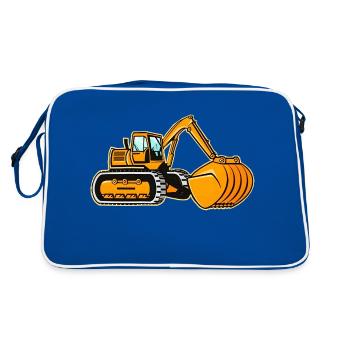 Large Crawler Excavator - Retro Bag - blue/white - Back