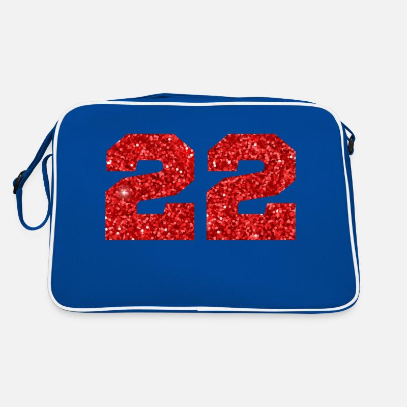 Nummer 22 Roter Glitzer - 22. Jahrestag Retro Tasche