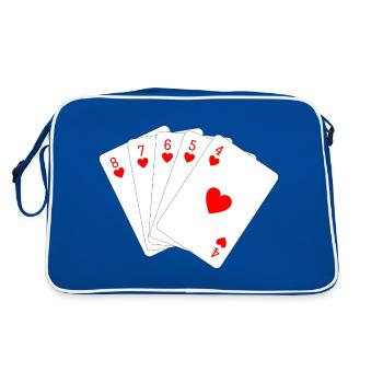 Straight Flush Poker Skat - Retro Tasche - Blau/Weiß - Hinten