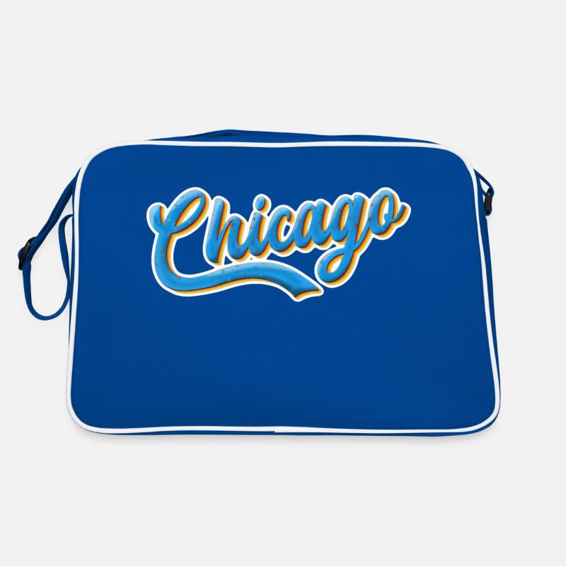 Chicago cooles Design - Retro Tasche - Blau/Weiß