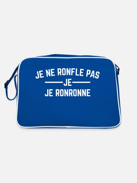Je ne ronfle pas, Je ronronne - Sac Retro - bleu/blanc - Dos
