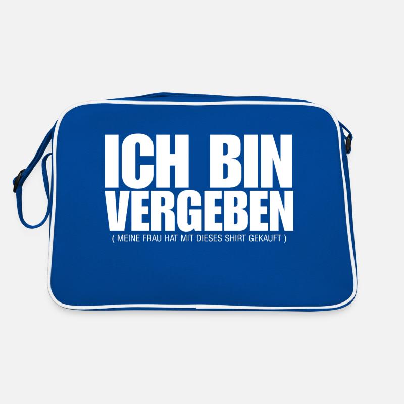 Vergeben - Retro Tasche - Blau/Weiß