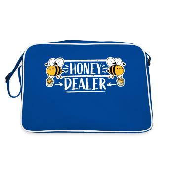 Honey Dealer Honey Merchant Cute Bees Beekeeper Quote - Retro Bag - blue/white - Back