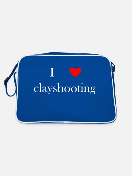 iloveclayshooting1 white - Sac Retro - bleu/blanc - Dos