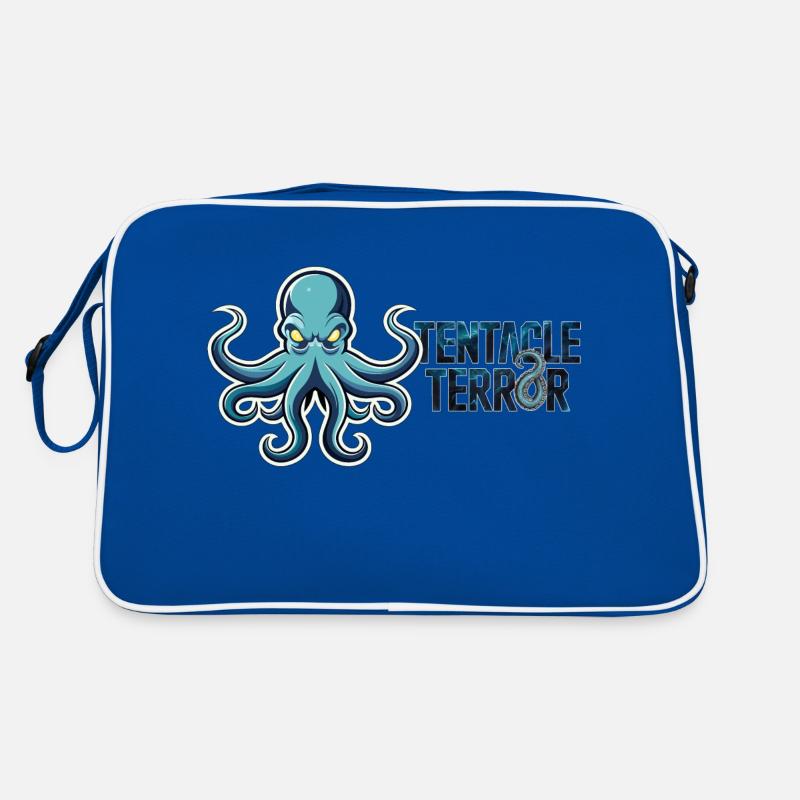 Tentakel-Terror - Retro Tasche - Blau/Weiß