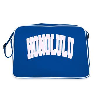 HONOLULU College - Retro Tasche - Blau/Weiß - Hinten