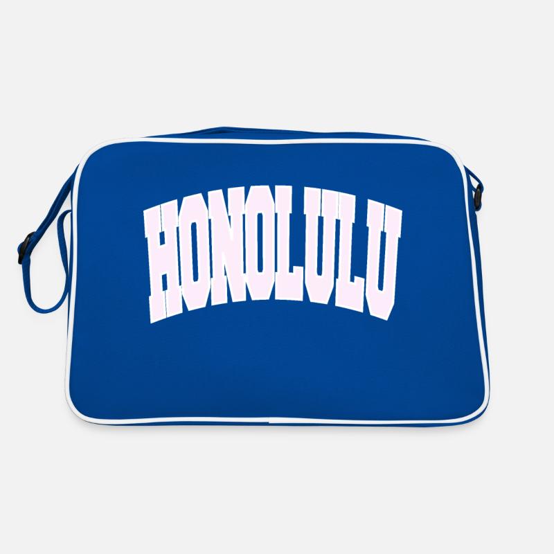 HONOLULU College - Retro Tasche - Blau/Weiß