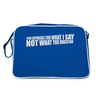 what I say quote - Retro Bag - blue/white - Back