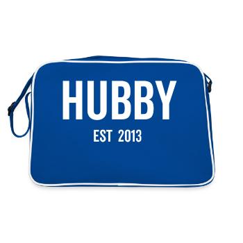 Hubby Est 2013 - Retro Bag - blue/white - Back