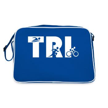 triathlon - Retro Tasche - Blau/Weiß - Hinten