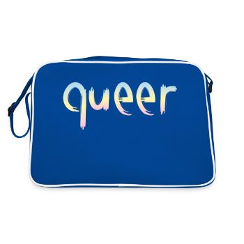 queer - Retro Tasche - Blau/Weiß - Hinten