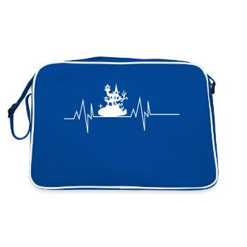 Haunted House Heartbeat - Retro Bag - blue/white - Back